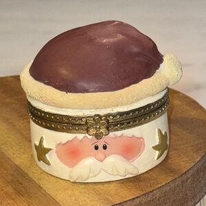 VTG Santa Clause Hinged Trinket Box